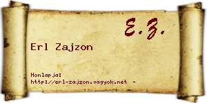 Erl Zajzon névjegykártya